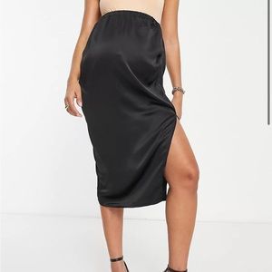 ASOS Missguided Satin Maternity Skirt